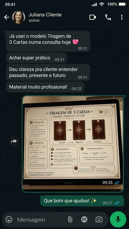 Print de conversa no WhatsApp com depoimento de aluna 6